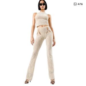 I.AM.GIA Amina Sheer Swirl Pants and top in Cream